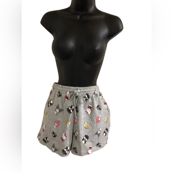 Hello Kitty & friends gray drawstring waist graphic print shorts size large new - Picture 1 of 14